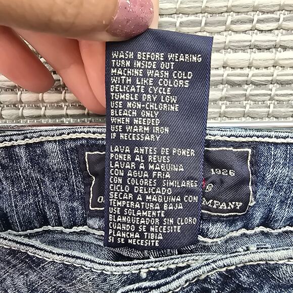 VTG Route 66 Blue Jeans Womens Size 12 High Rise Boot Cut y2k Grey Faux Suede - Picture 5 of 7